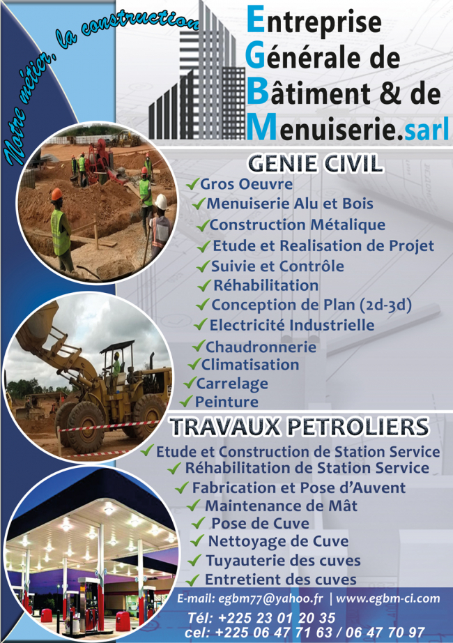 EGBM SARL (ENTREPRISE GENERALE DE BATIMENT ET DE MENUISERIE)