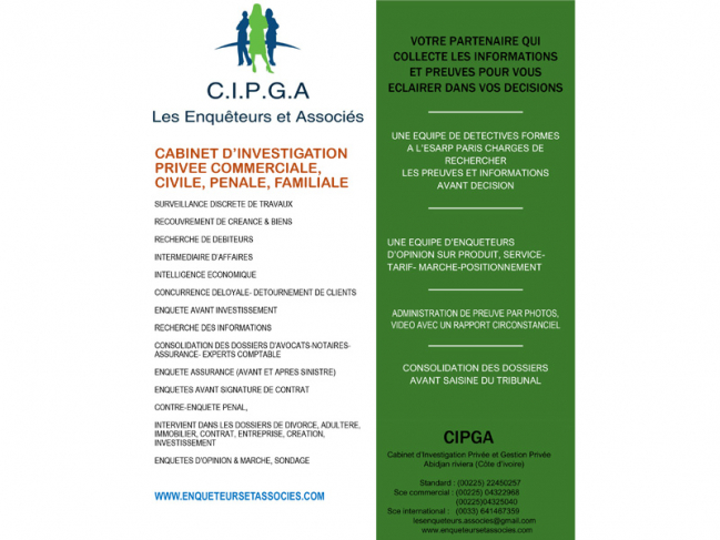 CIPGA (CABINET DES INVESTIGATIONS PRIVEES ET GESTION DES AFFAIRES)